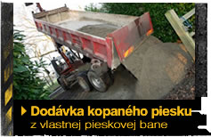 Dodávka kopaného piesku